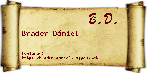Brader Dániel névjegykártya